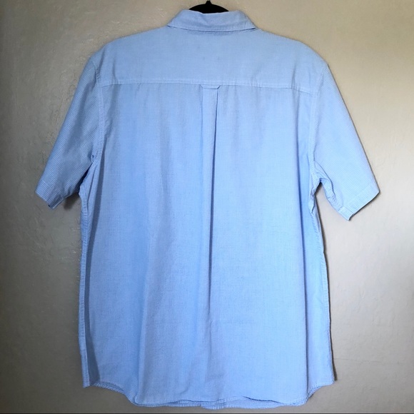 CHAPS Blue Short Sleeve Button Down Collar Shirt L - Picture 4 of 7